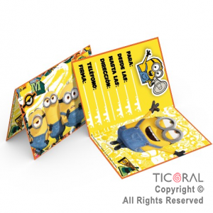 MINIONS INVITACION GRANDE x 10